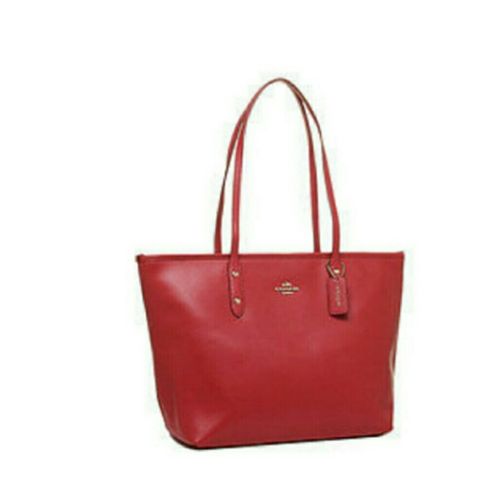 Leather Coach crossgrain Tote